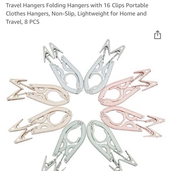 Travel Hangers Folding Hangers with 16 Clips Portable
Clothes Hangers, Non-Slip - Picture 1 of 7